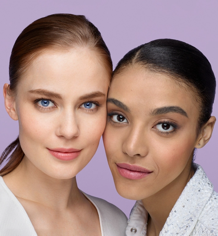 Two female models posing 