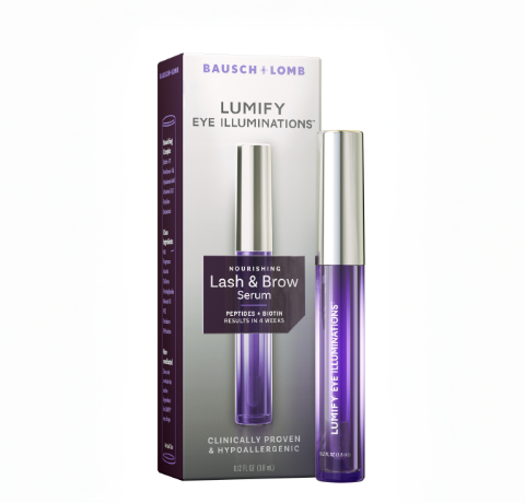 Bottle and box of Lumify lash and brow serum